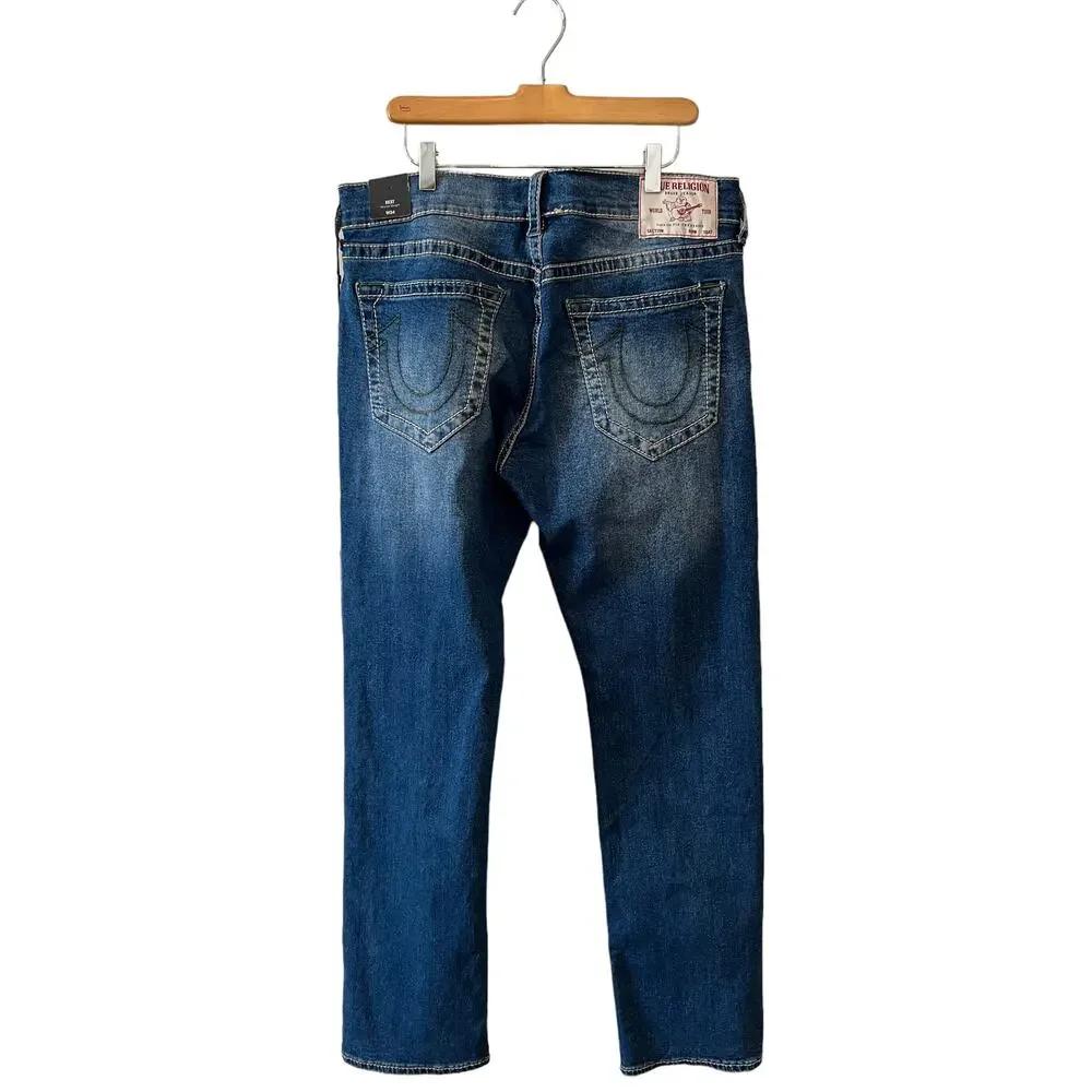 True Religion Rickie Fit Denim Big T Straight Leg Jeans 34